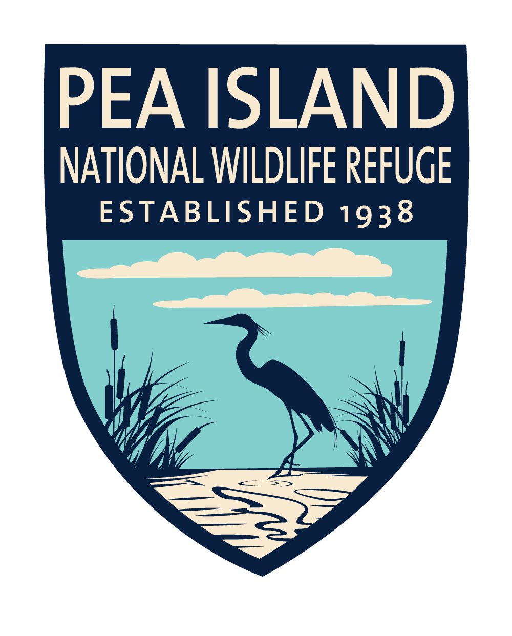 Pea Island Shield Heron Decal