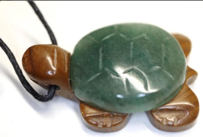 Stone Turtle Pendant Necklace (adjustable)
