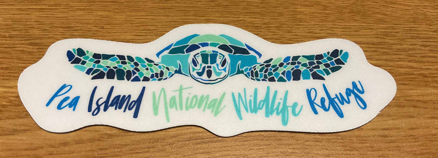 Pea island turquoise Turtle Magnet