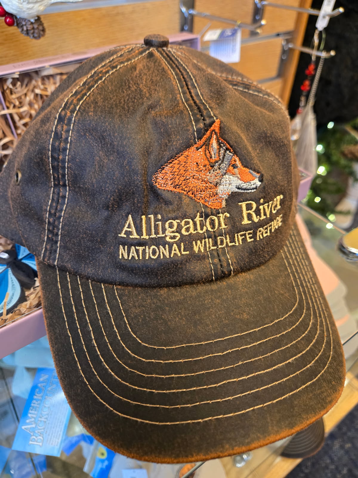 Alligator River NWR Brown Oil Skin w/ Red Wolf