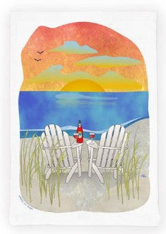 Beach Chairs Tea Towel