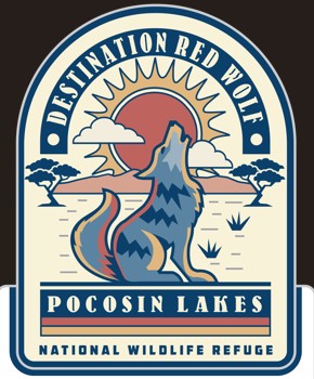 Pocosin Lakes NWR Destination Red Wolf Mini Sticker