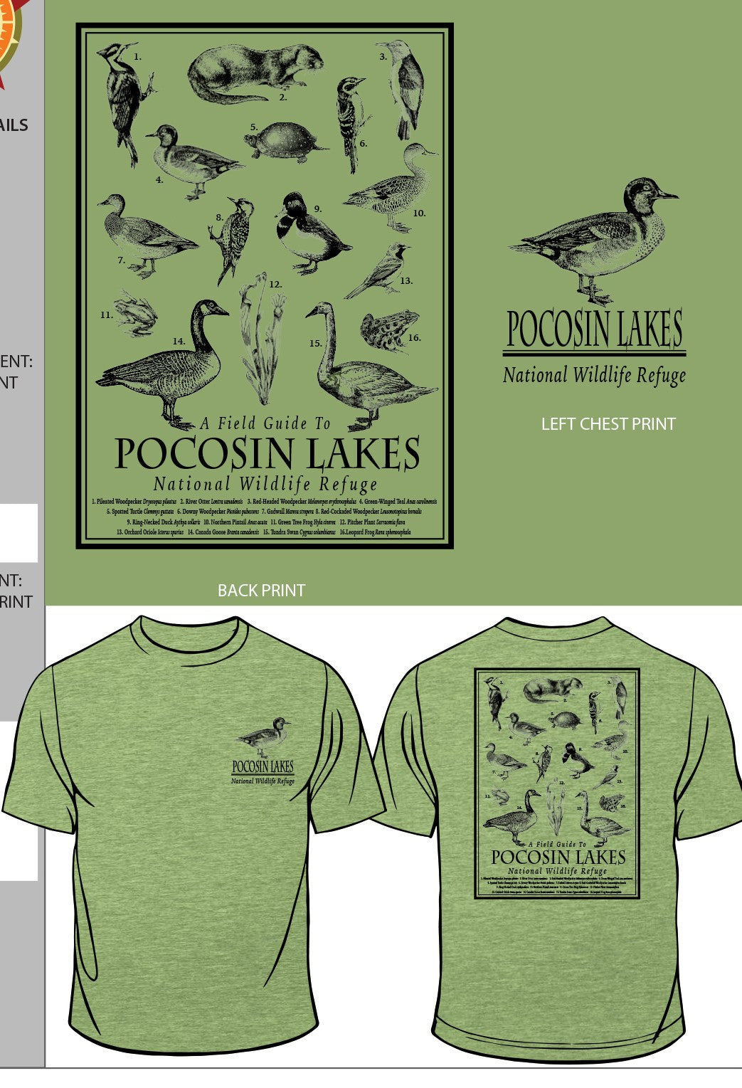 Pocosin Lakes NWR Field Guide T-Shirt
