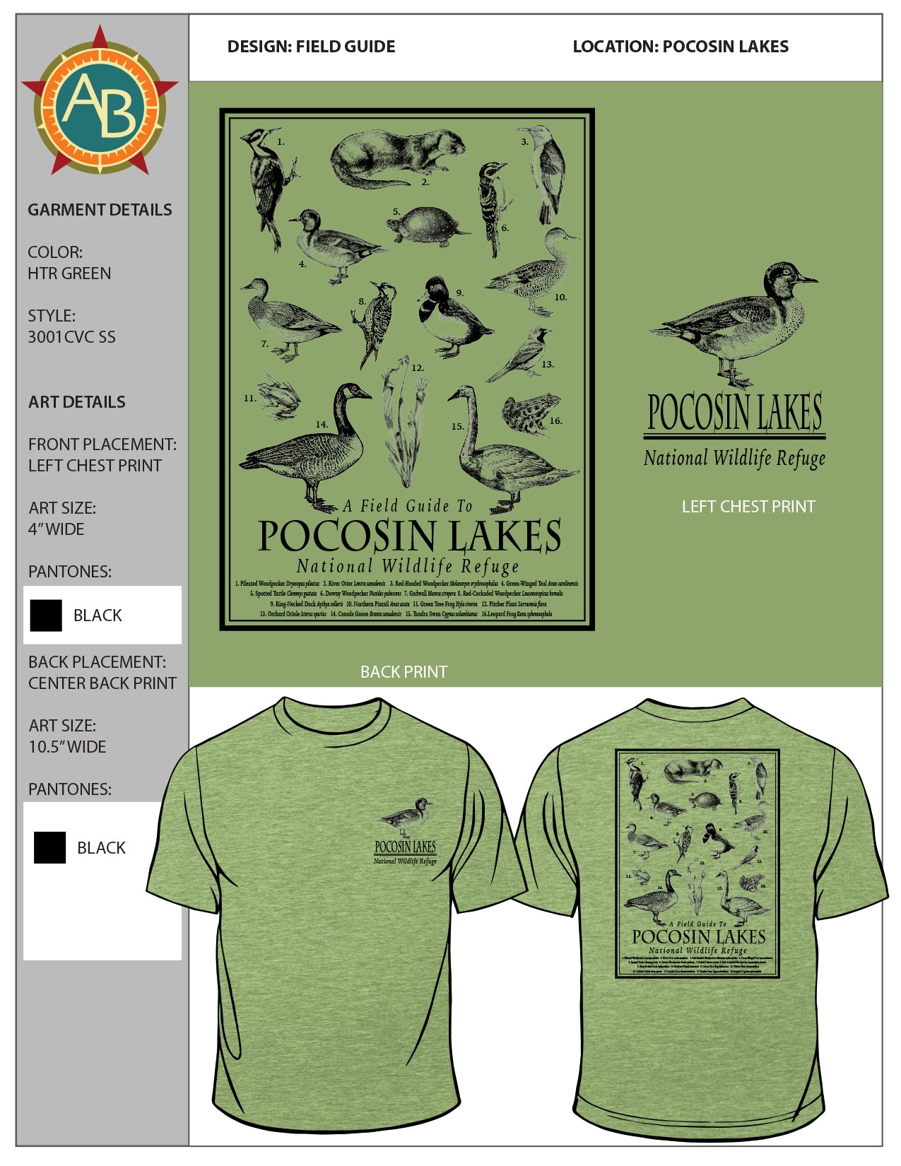 Pocosin Lakes NWR Field Guide T-Shirt