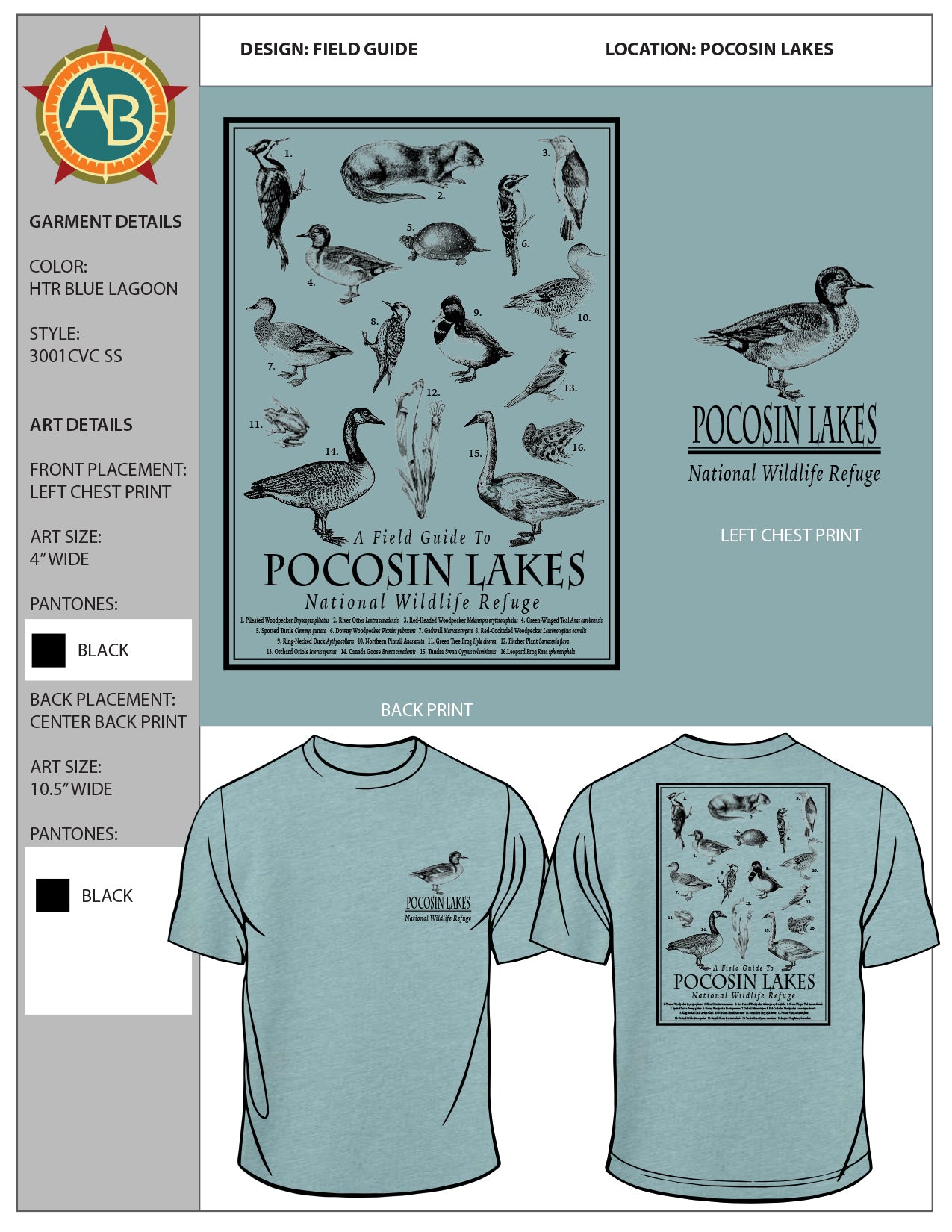 Pocosin Lakes NWR Field Guide T-Shirt