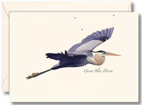 Great Blue Heron in Flight Note Cards