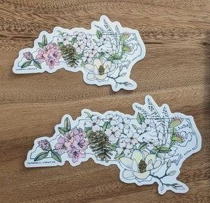 North Carolina Flowers Decal - Small