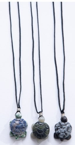 Stone Turtle Pendant Necklace (adjustable)
