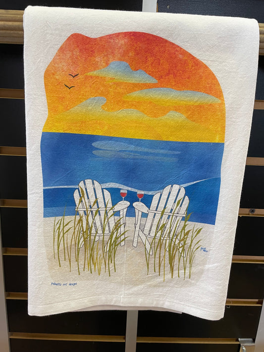 Beach Chairs Tea Towel
