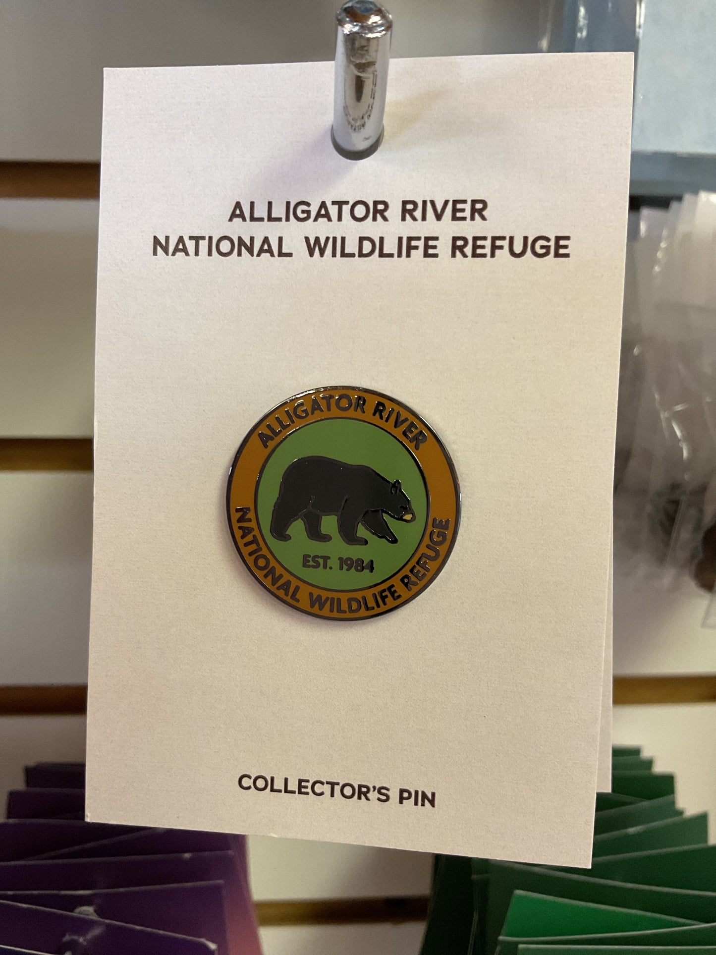 Alligator River Collector's Pin with Bear