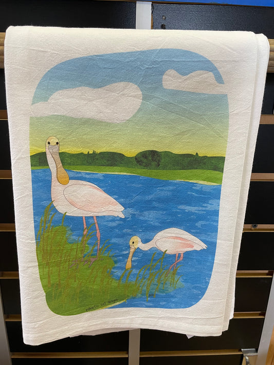 Spoonbill Tea Towel