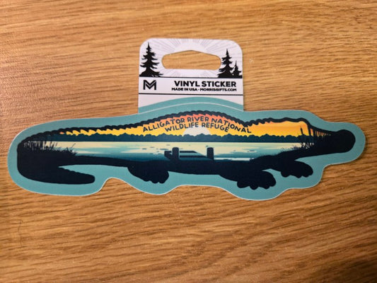 Alligator River National Wildlife Refuge Alligator Sunset Vinyl Sticker