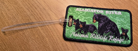 Alligator River NWR Embroidered Luggage Tag - Bear Family