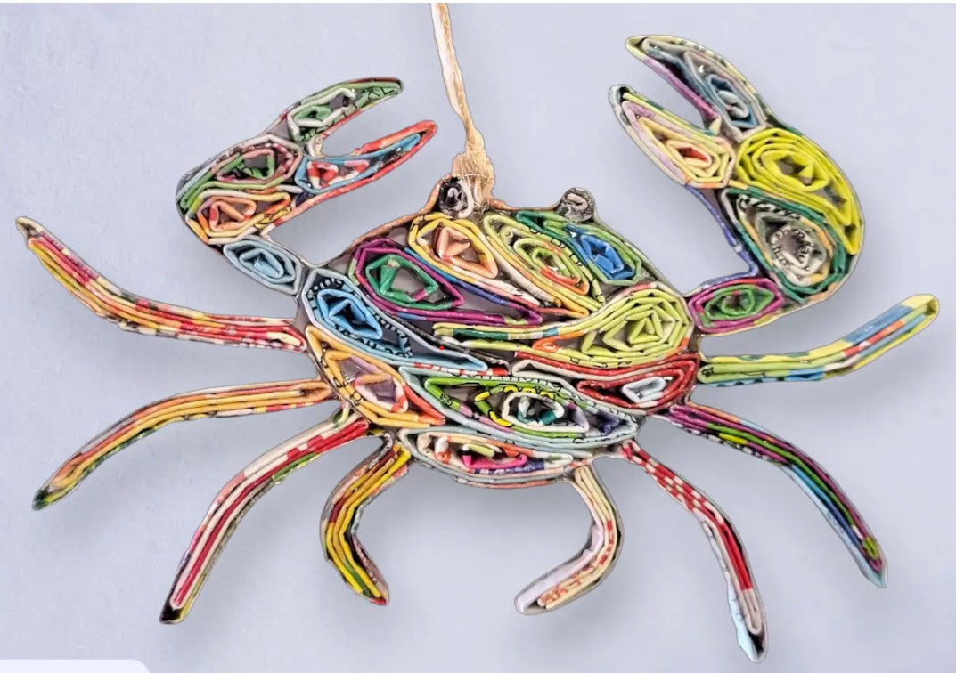 Crab Ornament Recycled Paper