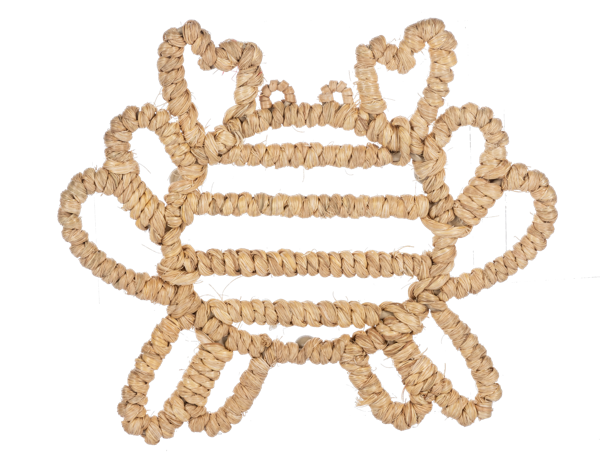 Crab Trivet Seagrass wrapped metal