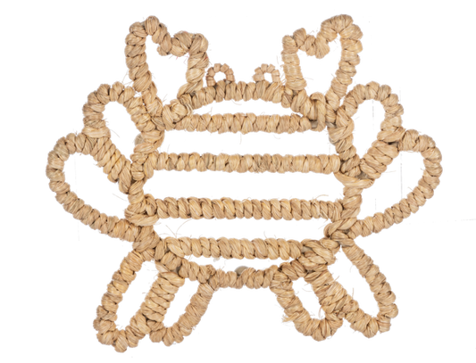 Crab Trivet Seagrass wrapped metal