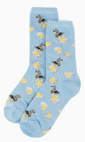 Daisy Bees  Bamboo Crew Socks (Size 9-11)