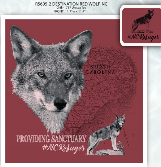 Destination Red Wolf #NCRefuges t shirt