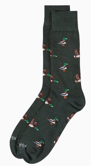 Duck Season Bamboo Men's Crew Socks 10-13 Size