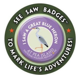 See Saw - I Saw A Great Blue Heron at Pea Island NWR Button