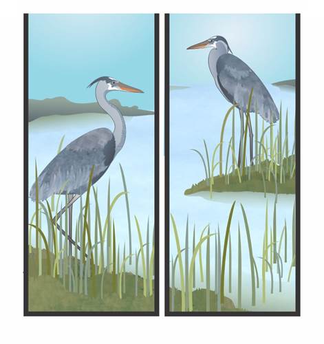 Great Blue Heron Two Magnetic Bookmarks