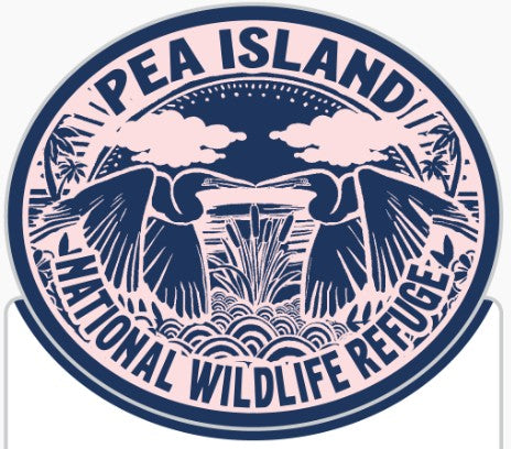 Pea Island NWR Herons Mini Sticker