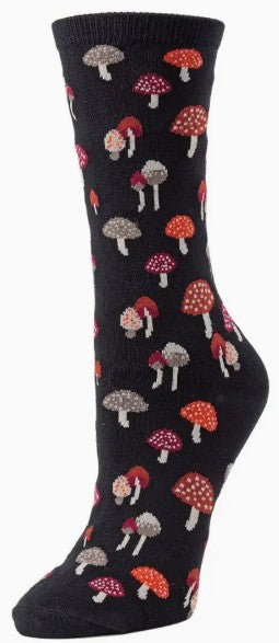 Mushroom Bamboo Crew Socks (size 9-11)