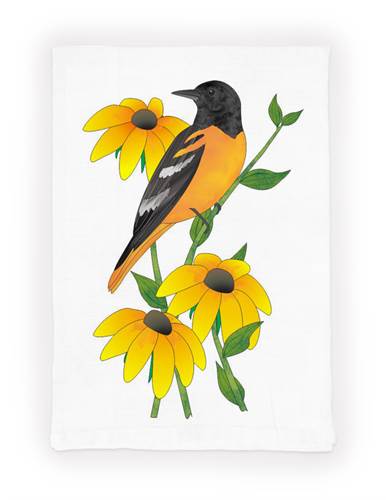 Oriole and Black Eyed Susan Tea Towel