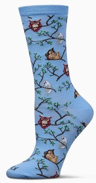 Owl Bamboo Crew Women's Sock (Size 9-11)