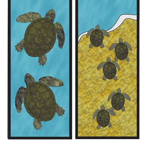 Sea Turtle Two Magnetic Bookmarks